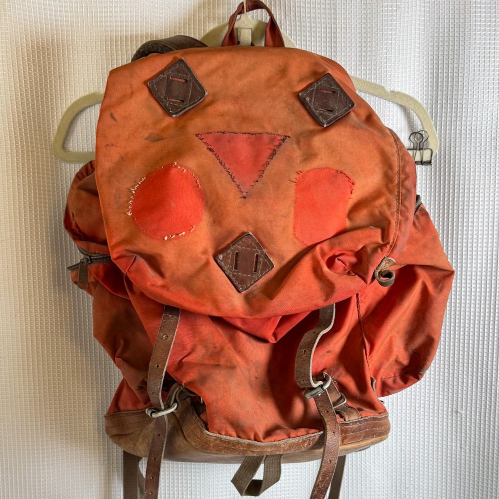Vintage Alpine Designs Sport Backpack Boulder CO Red Leather Bottom Hiking USA